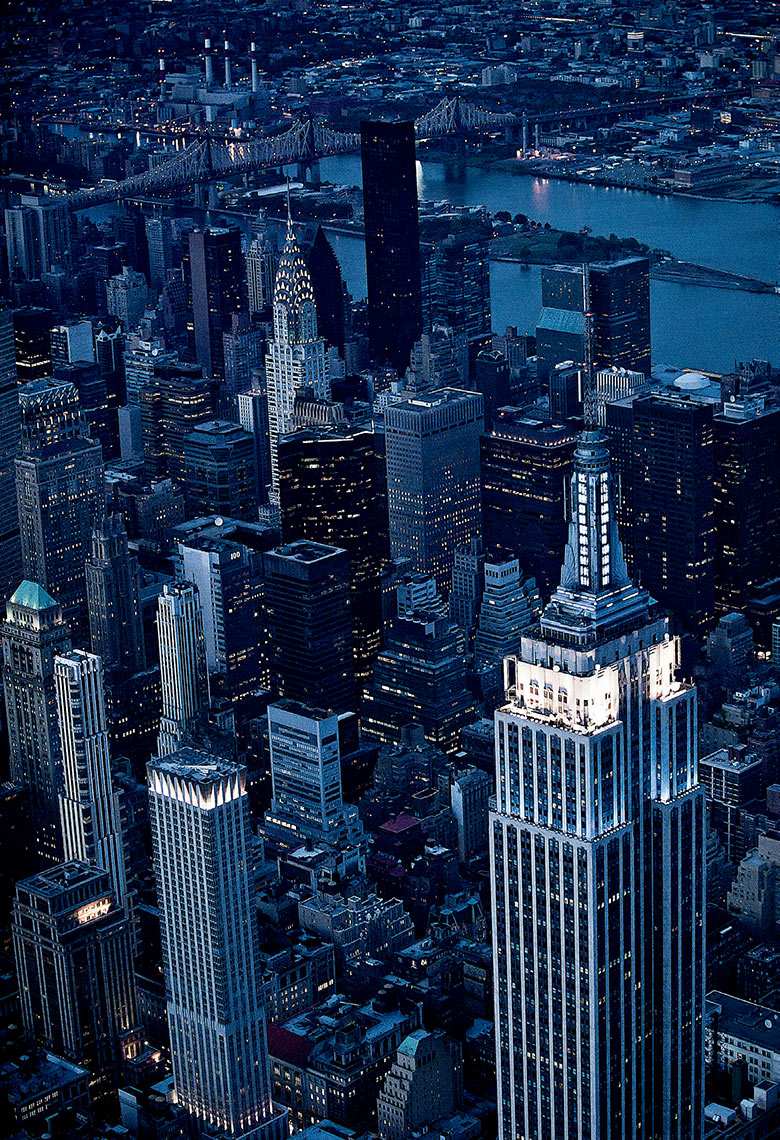 Midtown At Night Aerial Photo, New York City Postcard
