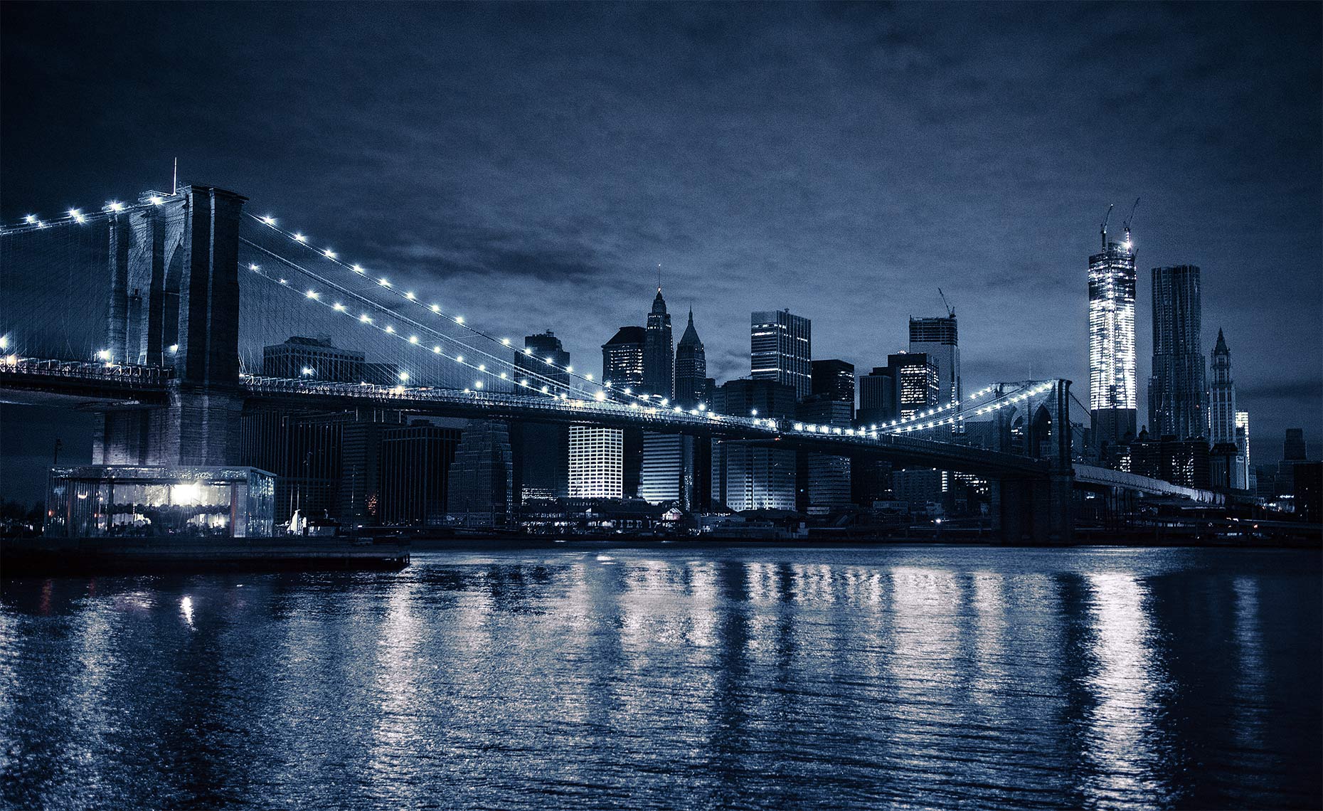 Brooklyn Bridge Hurricane Sandy Blackout, New York NY Postcard