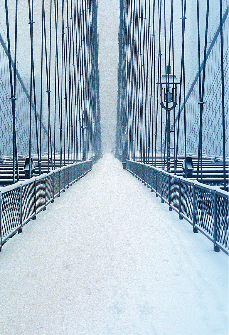 Brooklyn Bridge in Snow, New York Postcard