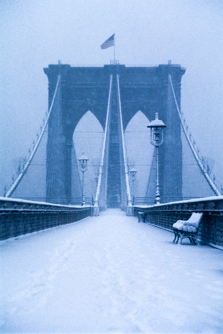 Brooklyn Bridge In Snow, New York Postcard