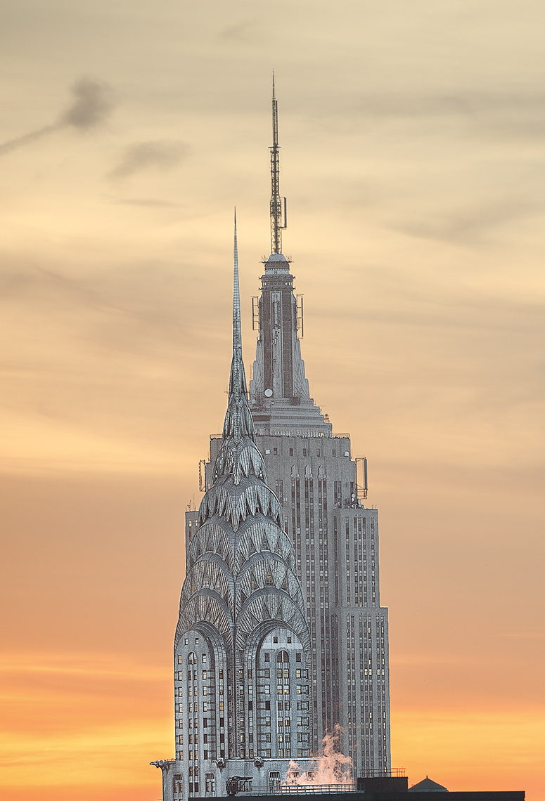 Chrysler And Empire State Building Aerial Photo at Sunset, New York Postcard