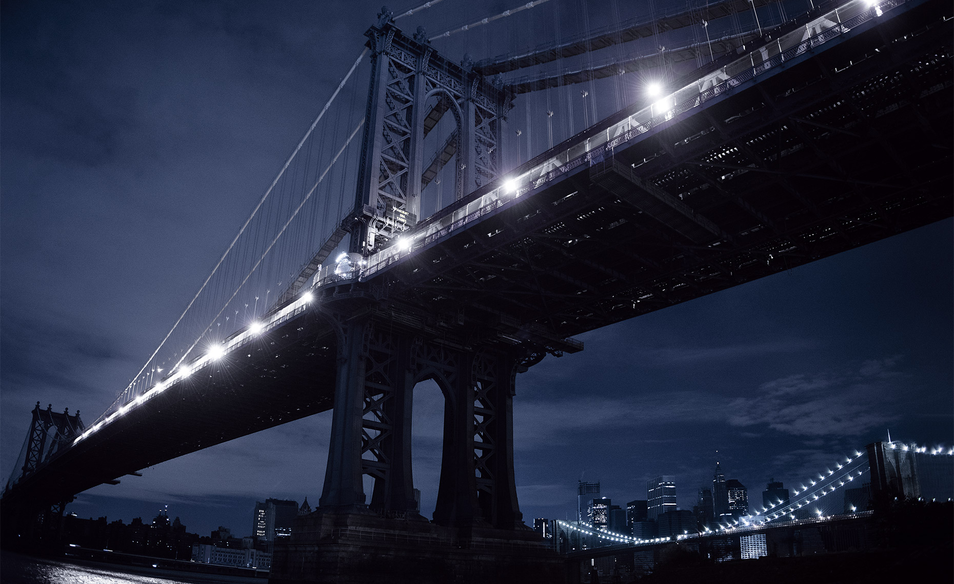 Manhattan Bridge During Hurricane Sandy Blackout, NY Postcard